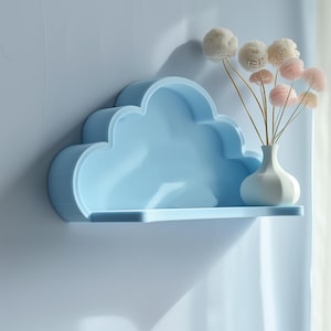 Étagère murale nuage imprimée en 3D | Étagère flottante minimaliste moderne | Décoration d'intérieur lunatique unique | Décoration murale contemporaine pour chambre d'enfant