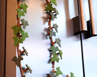 English Ivy Fridge Magnet | Flexible Climbing Magnet Vine | Articulated Ivy for Fridge | Magnetic Leaf Decor 3D Printed Ivy Magnet Organizer