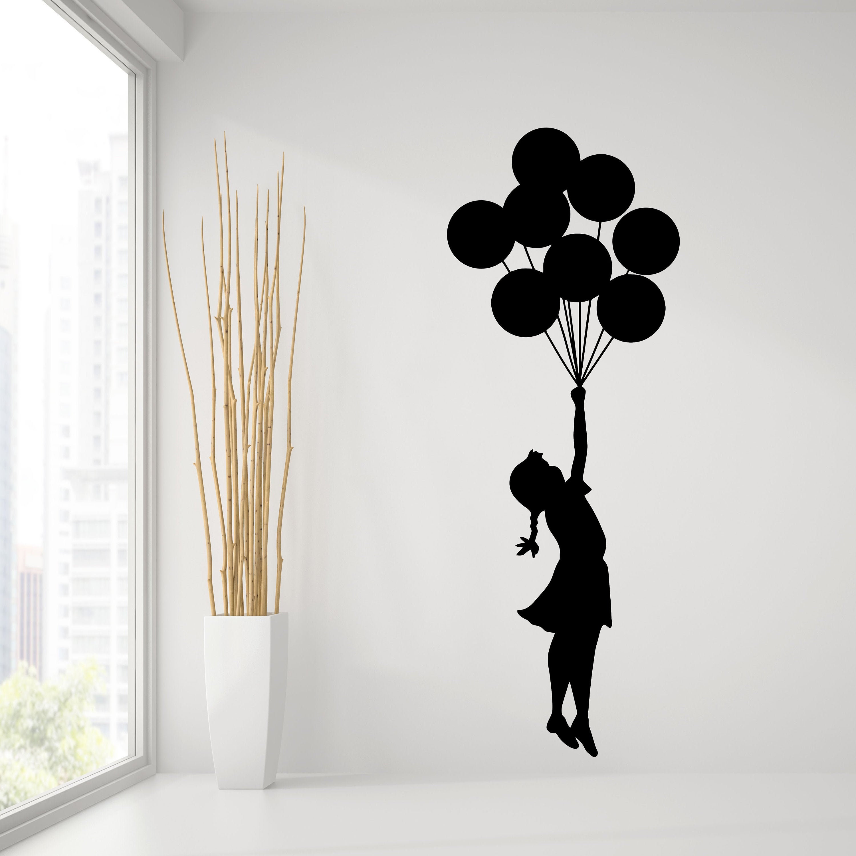 Banksy Girl With Balloons Wall Decal - Bansky Street Art Graffiti