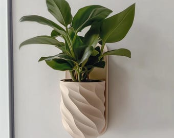 Wall Mounted Planter | 3D Printed Indoor Plant Pot | Vertical Garden Decor | Modern Wall Vase | Minimalist Plant Holder