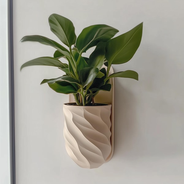 Wall Mounted Planter | 3D Printed Indoor Plant Pot | Vertical Garden Decor | Modern Wall Vase | Minimalist Plant Holder