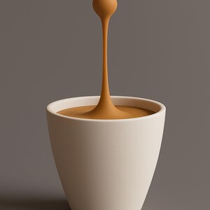 Floating Espresso Macchiato Drop Sculpture | 3D Printed Coffe Cups Art | Unique Coffee Lover Gift | Barista Desk Decor | Modern Cafe Decor image 7