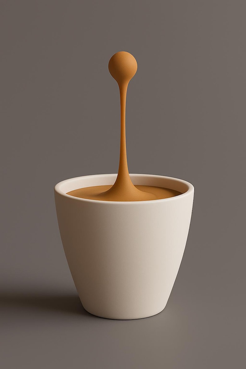 Floating Espresso Macchiato Drop Sculpture | 3D Printed Coffe Cups Art | Unique Coffee Lover Gift | Barista Desk Decor | Modern Cafe Decor image 7
