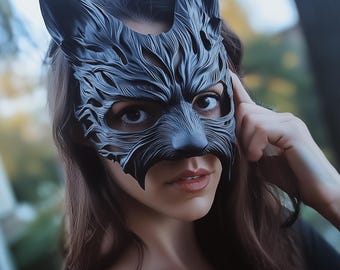 Máscara de hombre lobo / Máscara de lobo impresa en 3D para mujer / Máscara de disfraz gótico / Cosplay para fiesta de Halloween / Máscara facial de criatura fantástica
