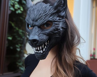 Werewolf Cosplay Mask | 3D Printed Horror Mask | Halloween Costume Mask | Scary Wolf Mask | Gift for Him | Full Face Masks
