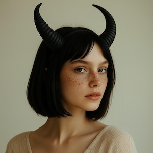 Subtle Demon Horns | 3D Printed Gothic Cosplay Horns | Fantasy Costume Headpiece | Witchcraft Devil Horns | Halloween Accessories | LARP