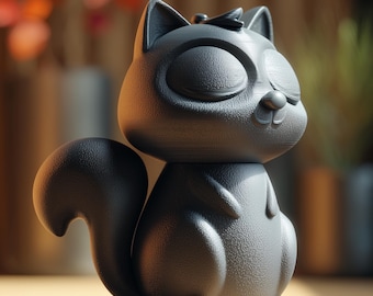 Eichhörnchen-Urne mit Deckel | 3D Gedruckt Haustier Asche Andenken Behälter für Kleintier Erinnerung Regal Dekor Tribut Geschenk Display Urne