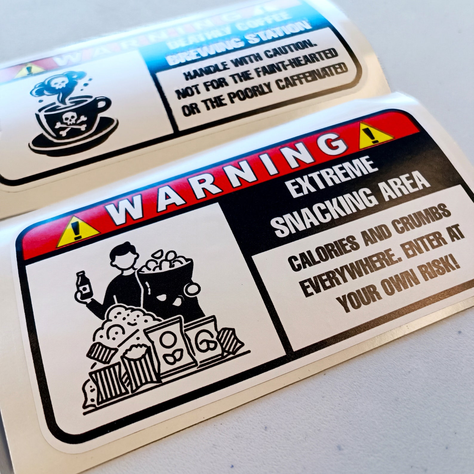 Funny Warning Label Stickers Set | Humorous Office Kitchen Decals ...