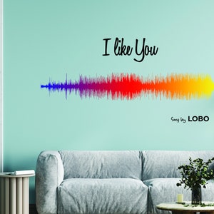 Sound Wave Art Wall Sticker - Personalised Soundwave Voice Decal - Personalized Favourite Song Music Wall Decal Living Room Bedroom Decor bild 3