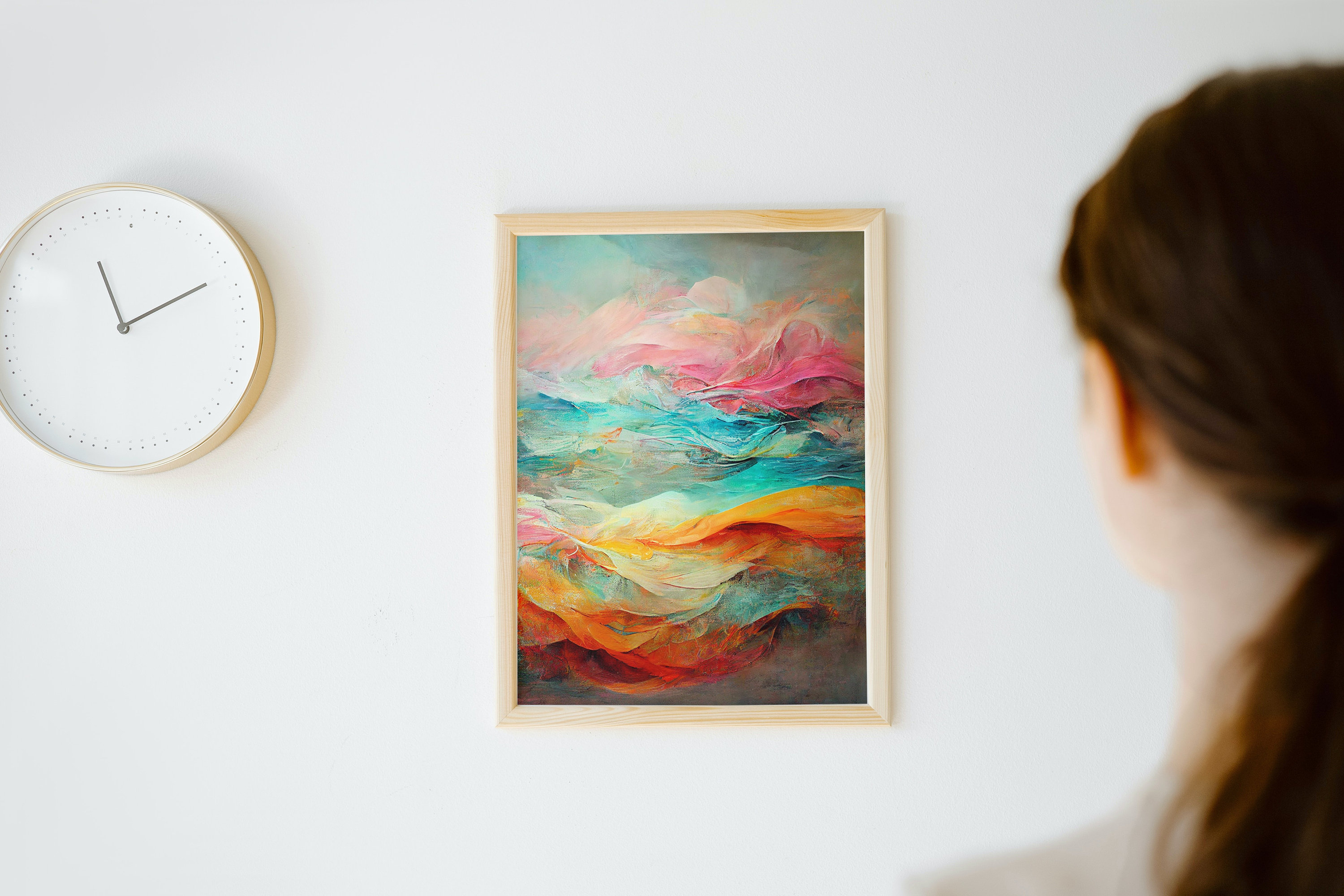 Abstract Soft Pastel Color Poster - Large Wall Art Paper Print - Modern ...