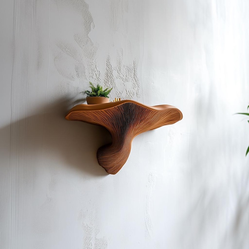 Fungi Floating Wall Shelf | 3D Printed Mushroom Organic Wall Decor | Nature Inspired Home Accent Modern Wall Mounted Shelf | Aesthetic Decor image 12