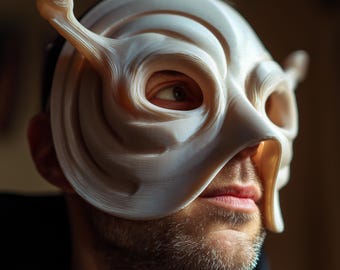 Máscara de caracol / Máscara fantástica para usar / Cubrebocas para disfraz de goblincore / Máscara de cosplay impresa en 3D / Idea de regalo para festival de criaturas del bosque