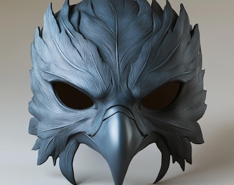3D Printed Raven Mask | Gothic Bird Warrior Mask | Plague Doctor Cosplay Fantasy Beak Mask | Dark Mystic Mask Halloween Mask | LARP Costume