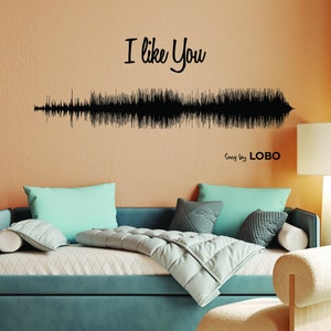 Sound Wave Art Wall Sticker - Personalised Soundwave Voice Decal - Personalized Favourite Song Music Wall Decal Living Room Bedroom Decor bild 10