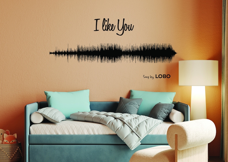 Sound Wave Art Wall Sticker - Personalised Soundwave Voice Decal - Personalized Favourite Song Music Wall Decal Living Room Bedroom Decor bild 10