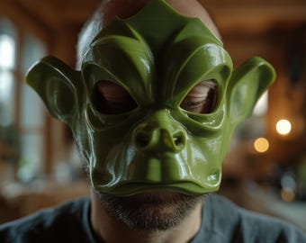 3D-geprint draagbaar Goblincore-wezenmasker, fantasievol bosgeestenmasker, theatrale cosplay-prop, uniek LARP-kostuumaccessoire