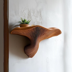 Fungi Floating Wall Shelf | 3D Printed Mushroom Organic Wall Decor | Nature Inspired Home Accent Modern Wall Mounted Shelf | Aesthetic Decor image 11
