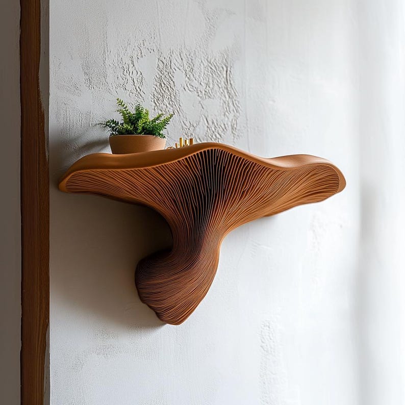 Fungi Floating Wall Shelf | 3D Printed Mushroom Organic Wall Decor | Nature Inspired Home Accent Modern Wall Mounted Shelf | Aesthetic Decor image 11