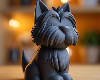 Schnauzer-Denkmal-Urne mit Deckel | 3D Gedruckt Haustier Asche Andenken Behälter für Hund Erinnerung Regal Dekor Tribut Geschenk Display Akzent