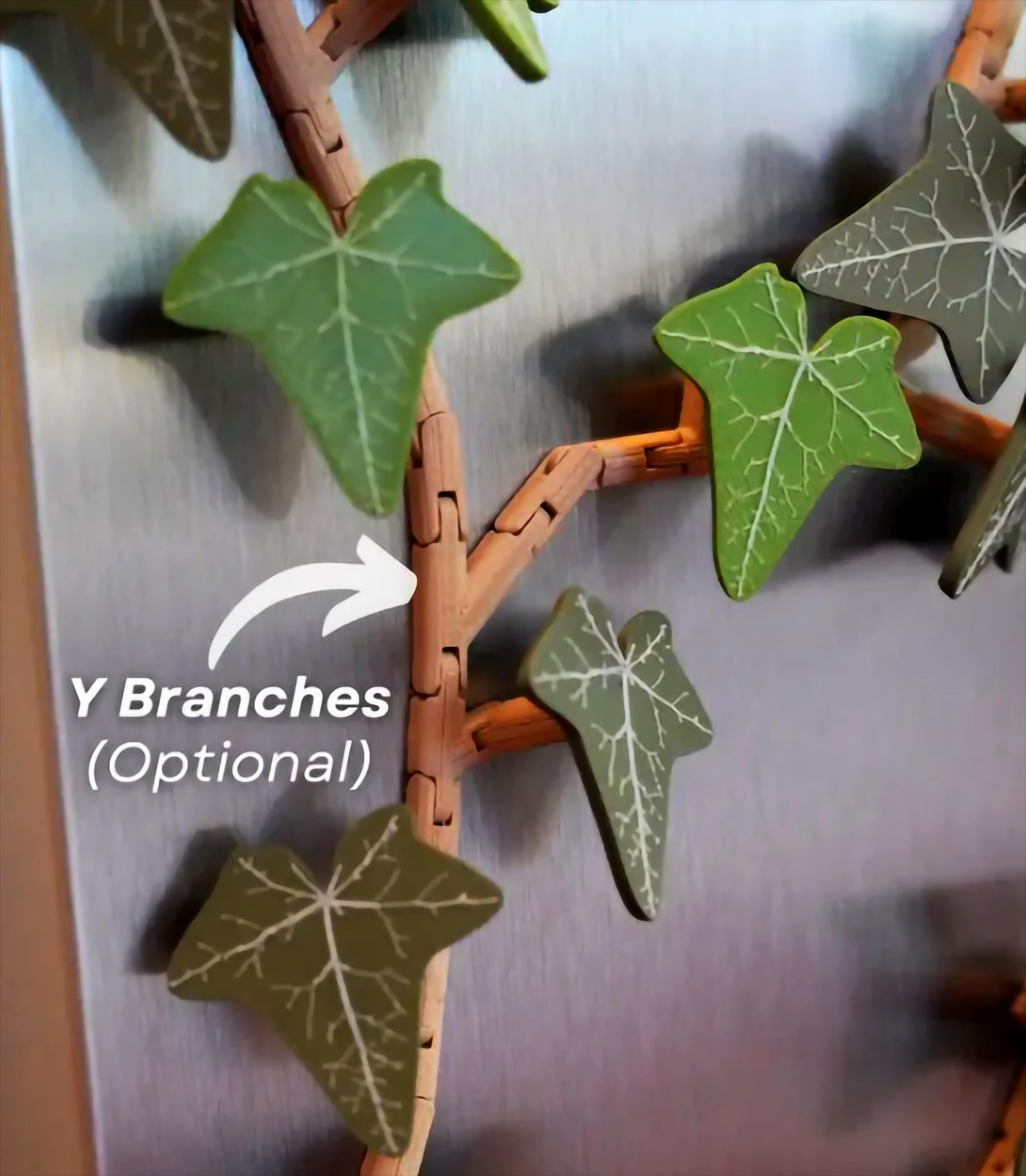 English Ivy Fridge Magnet | Flexible Climbing Magnet Vine | Articulated Ivy for Fridge | Magnetic Leaf Decor 3D Printed Ivy Magnet Organizer
