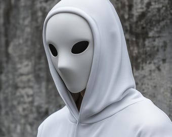 Phantom Mask | Minimalist Faceless Mask | 3D Printed Creepy Halloween Mask | Anonymous Cosplay Haunting Horror Mask | Costume Party Mask