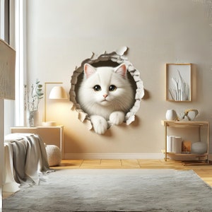 Broken Illusion Cat Decal,