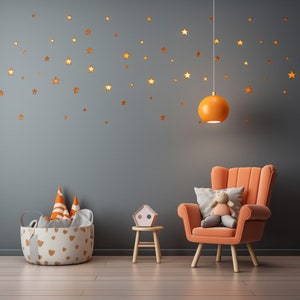200x Gold Stars Wall Vinyl Stickers Elegant Peel and Stick Decals Decor for Ceiling, Walls, Bedroom, Living Room Enchantment zdjęcie 9