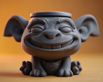 Goblincore Creature Gedenkurne mit Deckel | 3D Gedruckter Haustier Ascheandenken Behälter für Fantasy Regal Dekor und Tribute Display