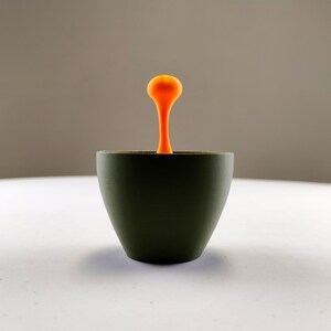 Floating Espresso Macchiato Drop Sculpture | 3D Printed Coffe Cups Art | Unique Coffee Lover Gift | Barista Desk Decor | Modern Cafe Decor image 3
