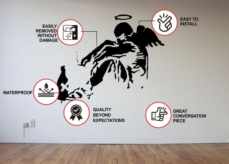 Artist Fallen Angel Wall Decal - Street Art Graffiti Decor - High ...