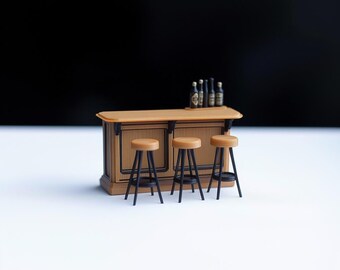 ミニチュアバーカウンターセット 1:12スケール ドールハウスバー | 3D
