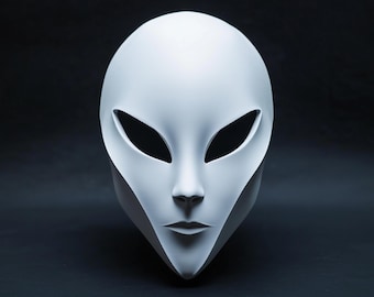 Alien Mask | Sci-Fi Cosplay Futuristic Space Mask | 3D Printed Minimalist Extraterrestrial Mask | Cyberpunk Face Mask | Space Horror Mask