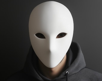 Leere Gesichtsmaske | Minimalistische Cosplay Maske | Weiße oder Bunte Kostümmaske | 3D Gedruckte Maske für Halloween & Events
