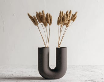 3D gedruckte U-förmige Vase | Moderne skulpturale Vase Minimalistische PLA-Kunststoffvase | Dekorative Vasen für Getrocknete Frische Blumen Einzigartige Wohnkultur