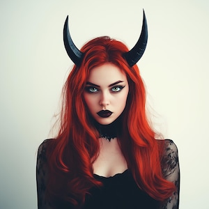 Demon Horns Headpiece | 3D Printed Gothic Costume Horns | Fantasy Cosplay Accessories | Devil Headdress for Halloween | Witchcraft Horns