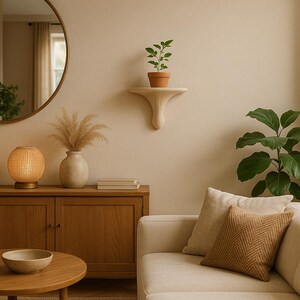 3D Printed Mushroom Wall Shelf | Floating Shelf | Organic Modern Decor | Wabi Sabi Japandi Shelf | Nature Inspired Wall Art image 5