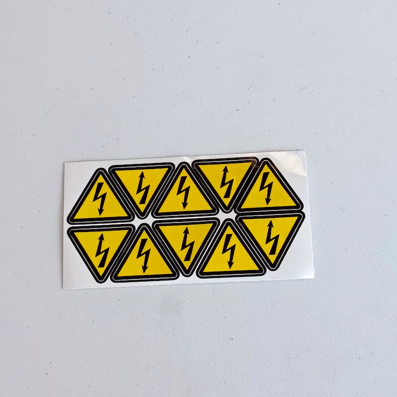 High Voltage Electrical Shock Hazard Stickers - Pack of 10 Yellow ...