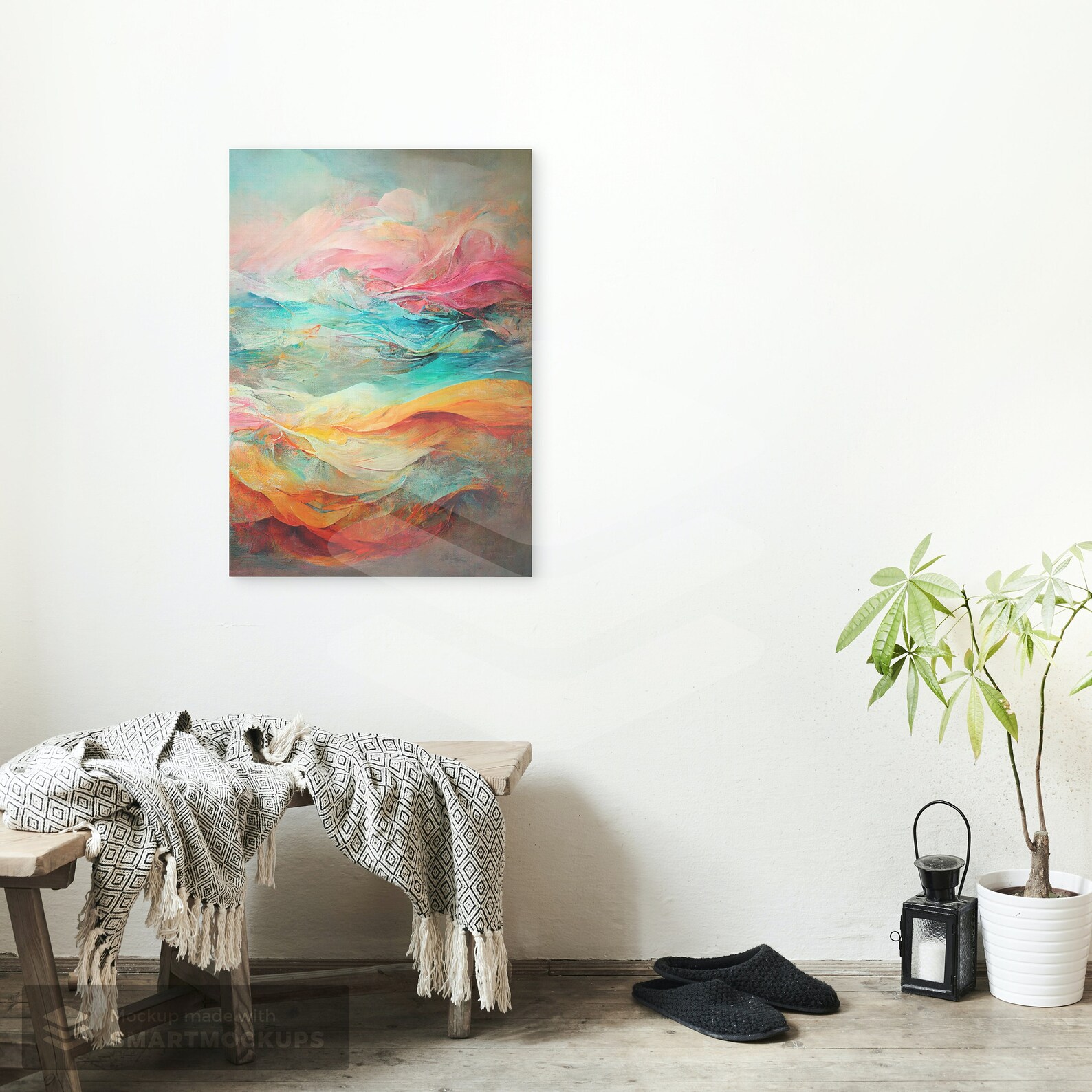 Abstract Soft Pastel Color Poster - Large Wall Art Paper Print - Modern ...