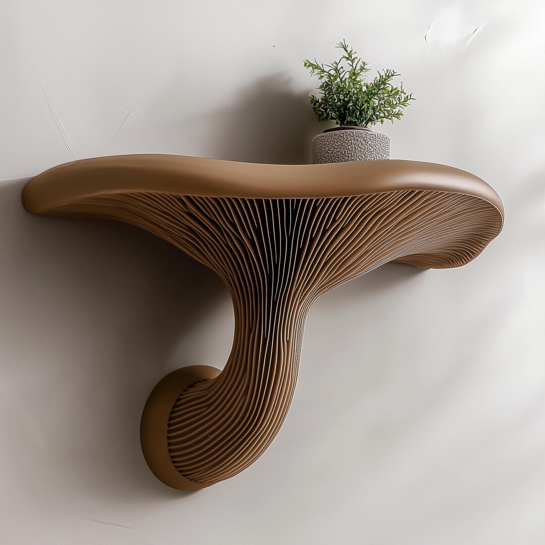 Mushroom Shelf | Floating Wall Shelf Fungi Wall Decor | 3D Printed ...
