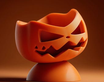 Organizador de joyas con forma de calabaza de Halloween / Soporte para anillos con forma de calabaza / Bandeja para baratijas de Halloween / Bandeja para joyas impresa en 3D / Decoración espeluznante para tocador