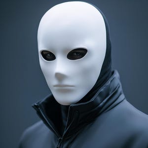 White Blank Face Mask | Minimalist Cosplay Mask | 3d Printed Paintable Mask for Halloween, Theater, Masquerades, Photoshoots
