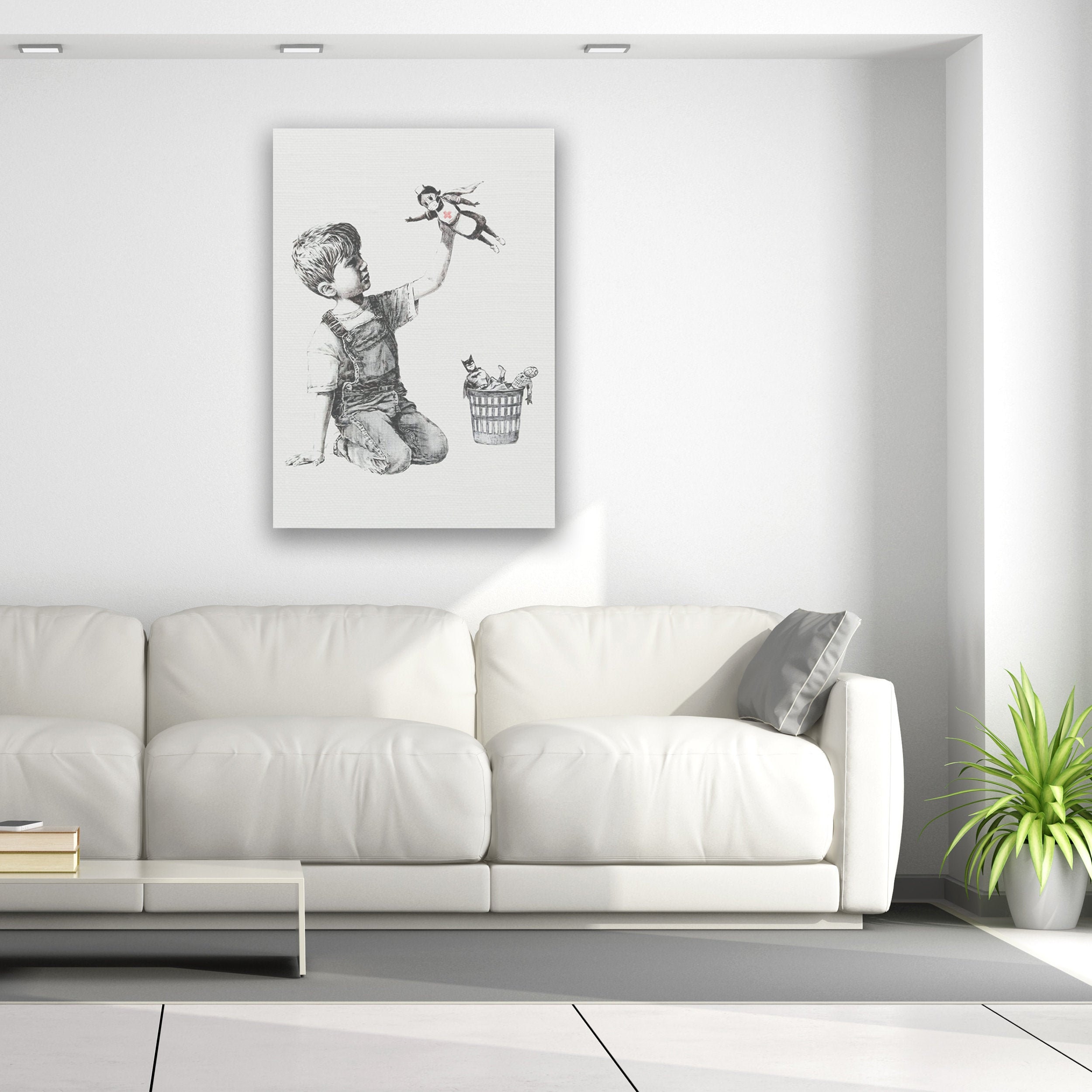 Game Changer Super Hero Nurses Banksy - Stampa su tela incorniciata, decorazione da parete, 30 x 20 cm, profondità 18 mm