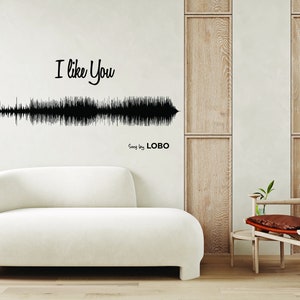 Sound Wave Art Wall Sticker - Personalised Soundwave Voice Decal - Personalized Favourite Song Music Wall Decal Living Room Bedroom Decor bild 7