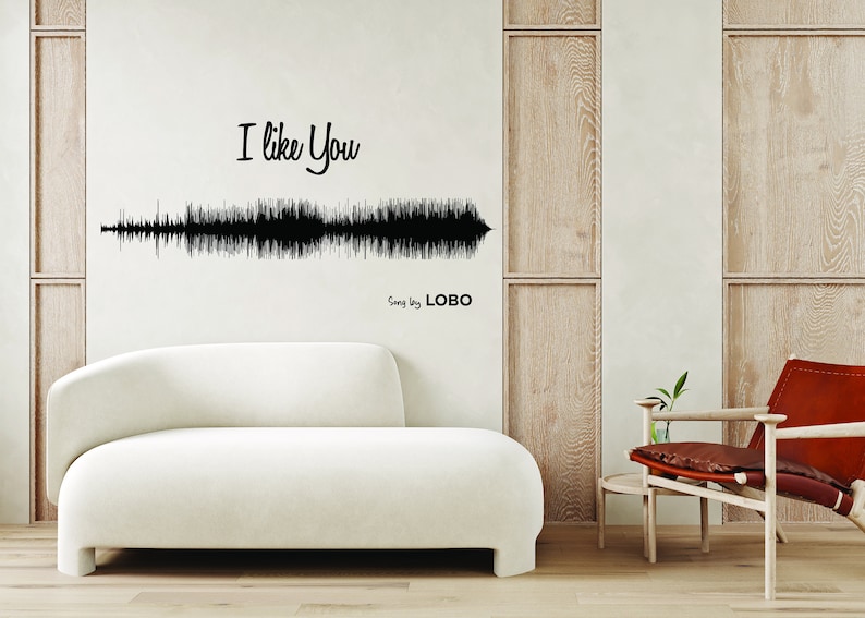 Sound Wave Art Wall Sticker - Personalised Soundwave Voice Decal - Personalized Favourite Song Music Wall Decal Living Room Bedroom Decor bild 7