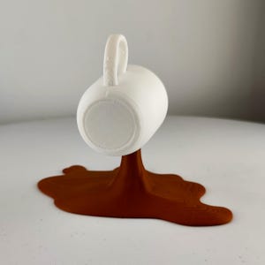 Spilled Espresso Macchiato Cup Sculpture | 3D Printed Coffe Cup Art | Coffee Lover Gift | Kitchen Decor | Café Display | Unique Barista Gift image 11