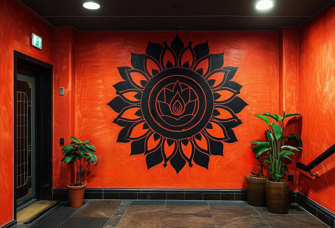 Large Boho Mandala Wall Art Sticker - Vibrant Mandala Vinyl Decal for ...