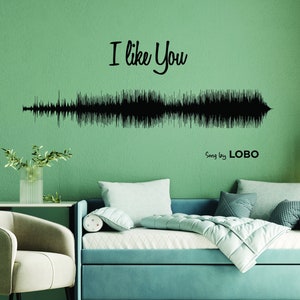 Sound Wave Art Wall Sticker - Personalised Soundwave Voice Decal - Personalized Favourite Song Music Wall Decal Living Room Bedroom Decor bild 9