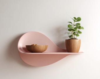 3D Printed Decorative Wall Shelf | Abstract Wavy Shelf | Modern Plant Display Shelf | Minimalist Floating Shelf | Unique Wall Decor