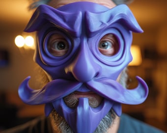 3D-geprint draagbaar fantasiefigurenmasker, gestileerd schurkengezichtsmasker, steampunk theaterkostuumaccessoire, maskerade cosplayaccessoire