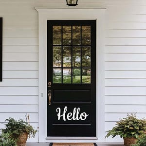 Hello Front Door Decal | Vinyl Welcome Sign for Home or Office | Modern ...